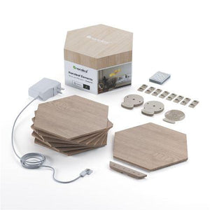 Nanoleaf Elements Hexagons Wood Look Starter Kit 7 pack